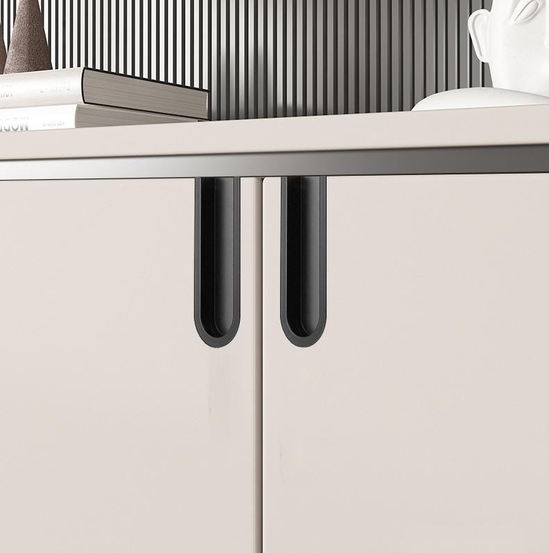 Modern Minimalist Metal U Shaped Cabinet Drawer Pulls Handles In Matte Black White Gray Green Brown Beige For Kitchen Wardrobe Furniture