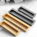 Alloy Recessed Flush Cabinet Pulls - Black Finish for DIY Projects - Gray - 120mm / 1pc