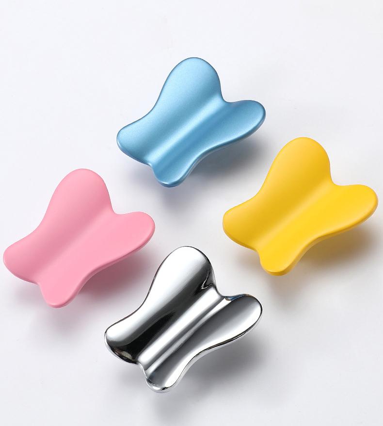 Modern Minimalist Colorful Metal Cabinet Drawer Handles Blue Yellow Furniture Pulls Pop Art Kitchen Closet Door Knobs Contemporary Interior