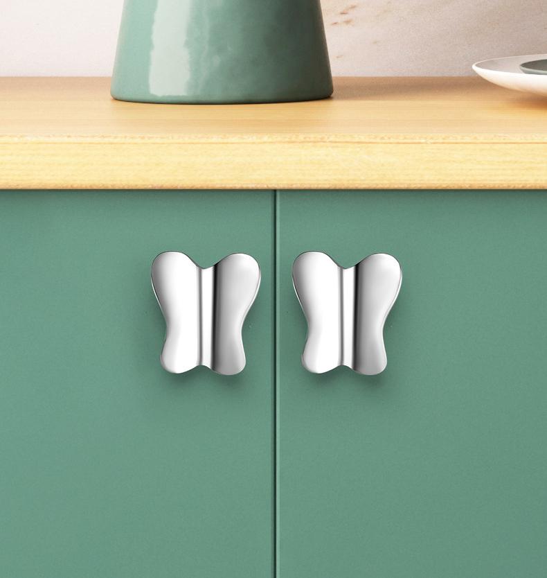 Modern Minimalist Colorful Metal Cabinet Drawer Handles Blue Yellow Furniture Pulls Pop Art Kitchen Closet Door Knobs Contemporary Interior