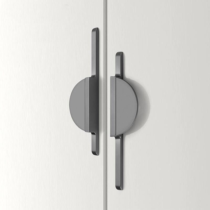 Modern Minimalist Geometric Metal Cabinet Handles Black Gold Semi Circle Drawer Pulls Scandinavian Style Furniture Door Knobs Kitchen Closet