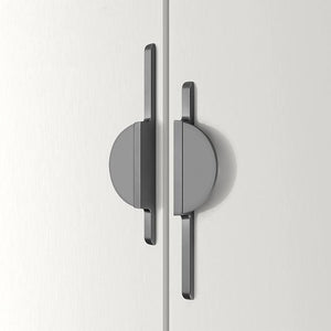 Alloy Geometric Cabinet Pulls & Knobs - Black Finish for Cabinets - 288mm Gray / 1pc