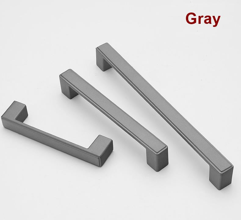 Alloy Geometric Cabinet Pulls & Knobs - Black Finish for Cabinets - 128mm Silver / 1pc