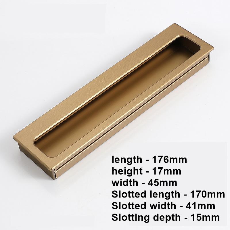 Modern Minimalist Recessed Metal Cabinet Pull Handles Graphite Closet Sliding Door Handle Hidden Drawer Handle Flush Mount Furniture