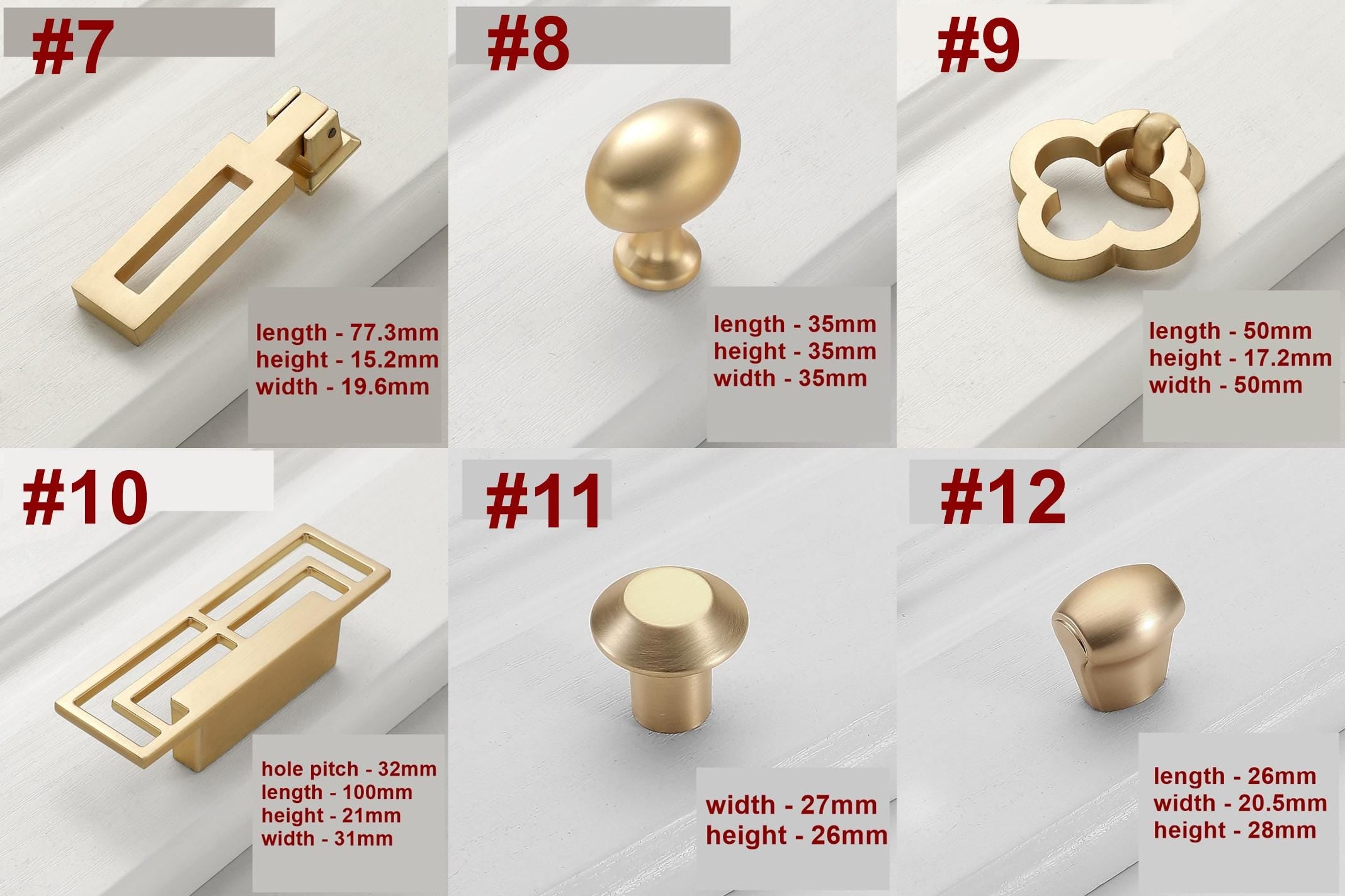 Modern Minimalist Gold Metal Cabinet Drawer Knobs And Pulls Dresser Kitchen Closet Wardrobe Furniture Art Deco Style Elegant Brushed Finish