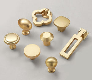 Alloy Round Cabinet Pulls & Knobs - Matte Gold Finish for Cabinets - #8 / 1pc