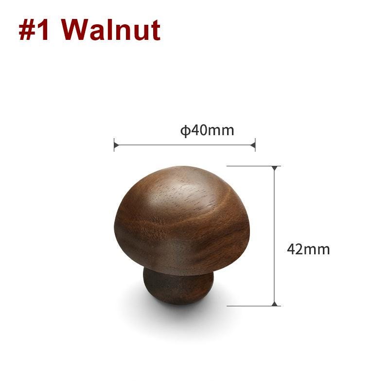 Wood Mushroom Metal Cabinet Knobs Drawers Dresser Closet Nursery Furniture Minimalist Scandinavian Style Eco Natural Handle Walnut And Beech