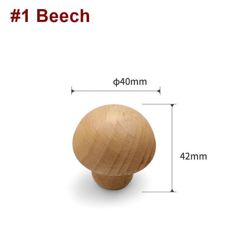 Wood Mushroom Metal Cabinet Knobs Drawers Dresser Closet Nursery Furniture Minimalist Scandinavian Style Eco Natural Handle Walnut And Beech