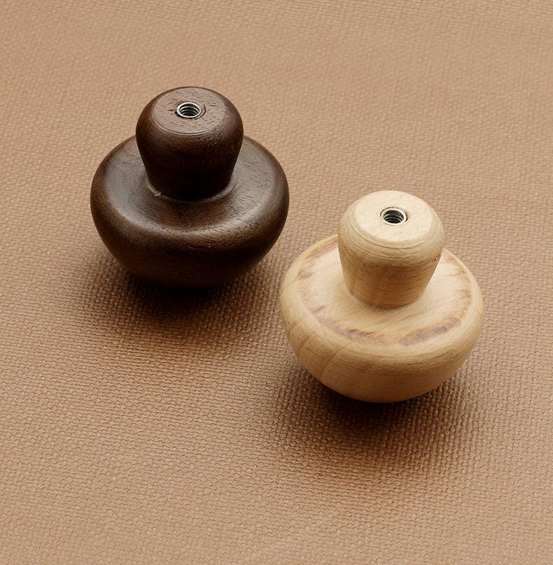 Wood Mushroom Metal Cabinet Knobs Drawers Dresser Closet Nursery Furniture Minimalist Scandinavian Style Eco Natural Handle Walnut And Beech