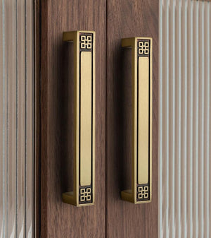 Solid Brass Geometric Cabinet Pulls & Knobs - Black Finish Hardware - #2 Brass 160mm / 1pc