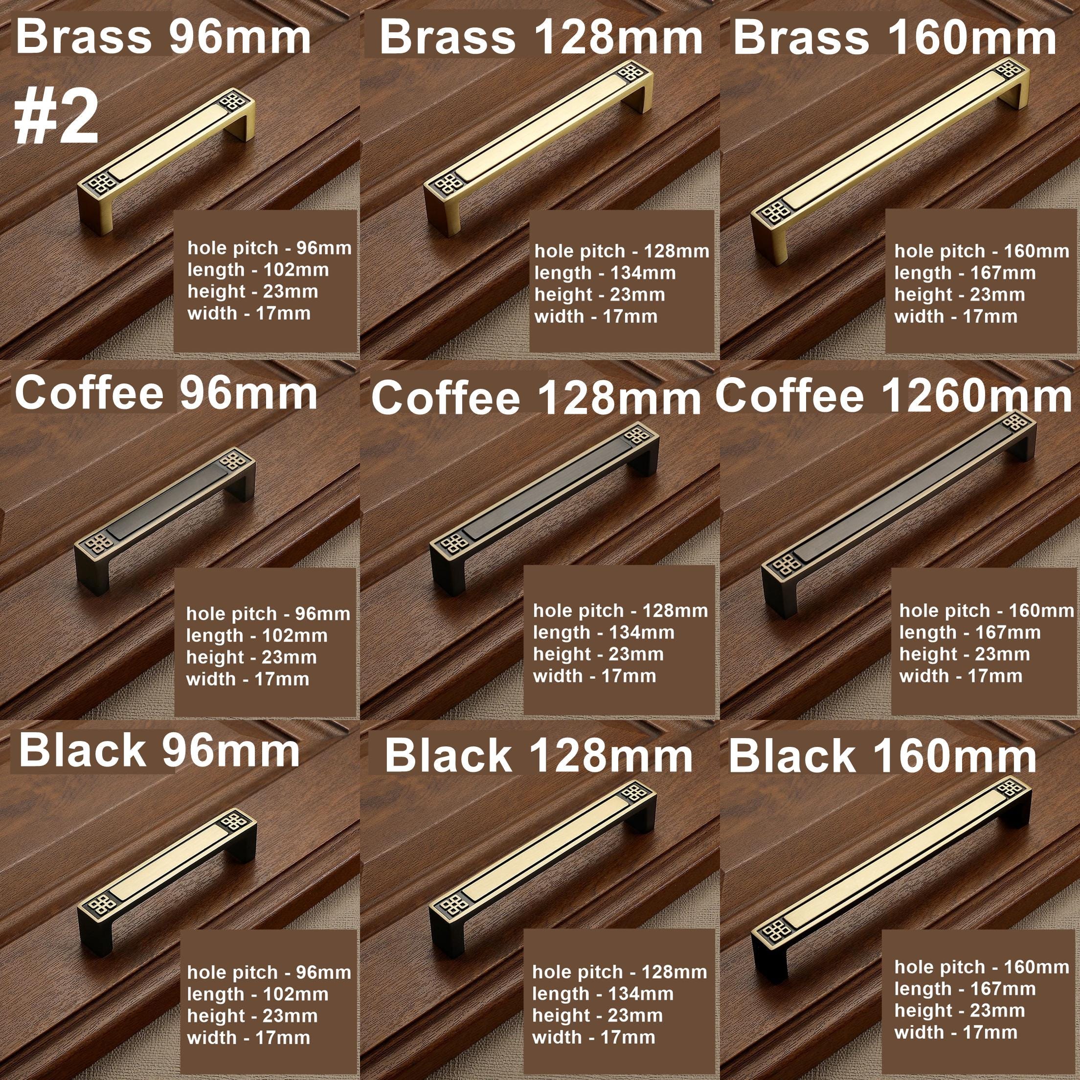 Solid Brass Geometric Cabinet Pulls & Knobs - Black Finish Hardware - #1 Black / 1pc