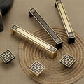 Solid Brass Geometric Cabinet Pulls & Knobs - Black Finish Hardware - #1 Brass / 1pc