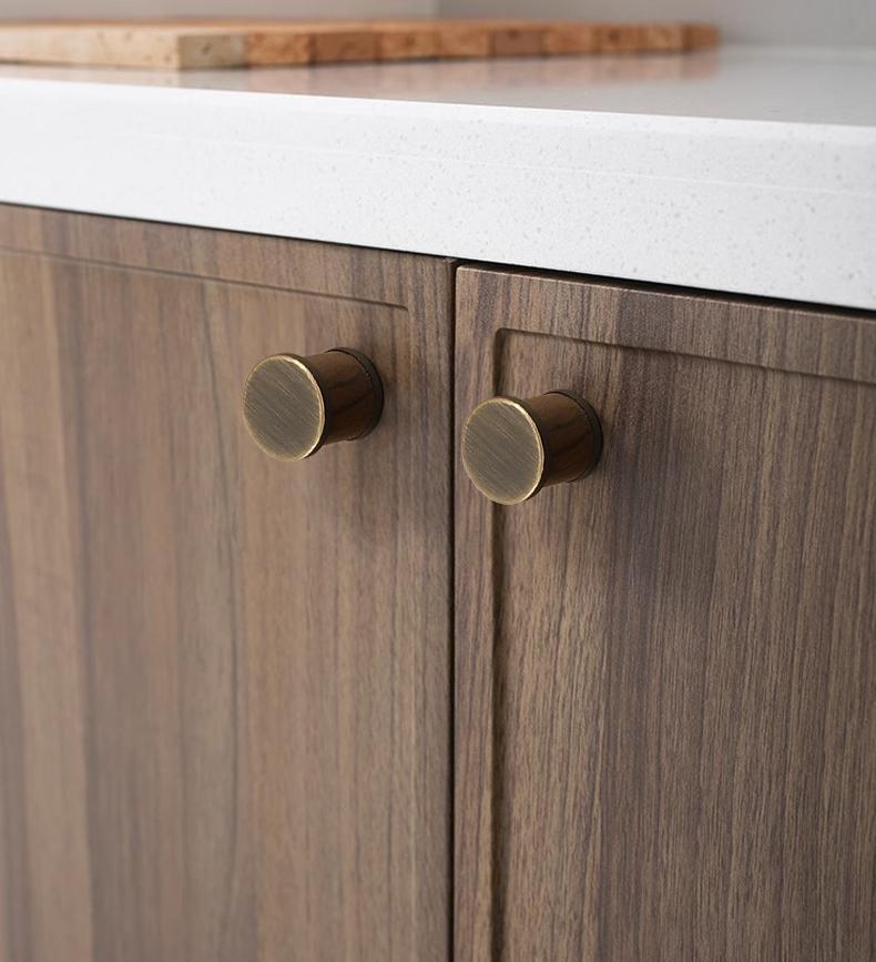 Solid Brass Wood Cabinet Handles Drawer Pulls Kitchen Dresser Wardrobe Vintage Rustic Retro Style T Bar Knobs Gold Furniture Hardware