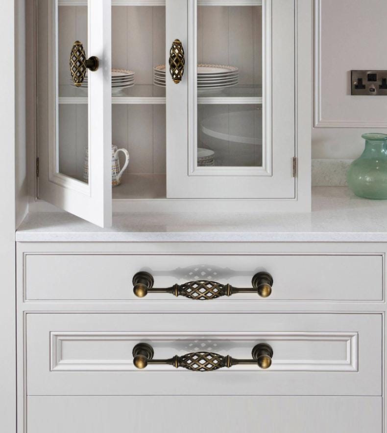 Alloy Ornate Cabinet Pulls & Knobs - Antique Bronze Finish Hardware - view 7