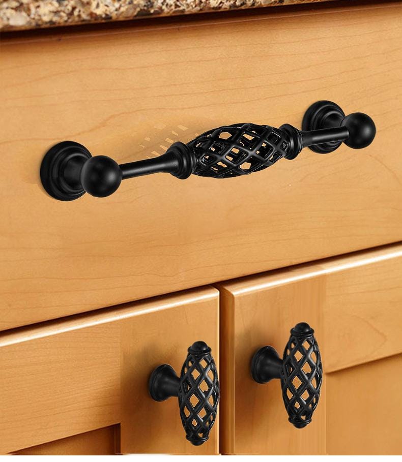 Alloy Ornate Cabinet Pulls & Knobs - Antique Bronze Finish Hardware - view 6
