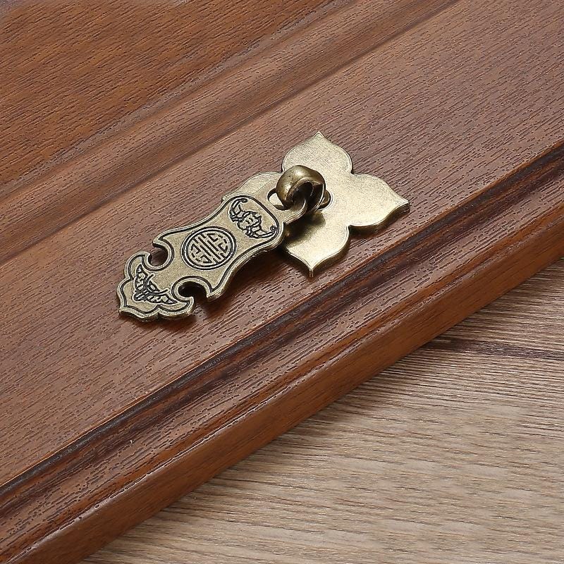 Chinese Antique Bronze Metal Cabinet Handles Pulls Traditional Ring Style Drawer Cupboard Closet Furniture Ethnic Vintage Oriental Hardware