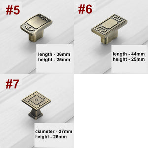 Alloy Geometric Cabinet Pulls & Knobs - Bronze Finish for Cabinets - #3 / 1pc