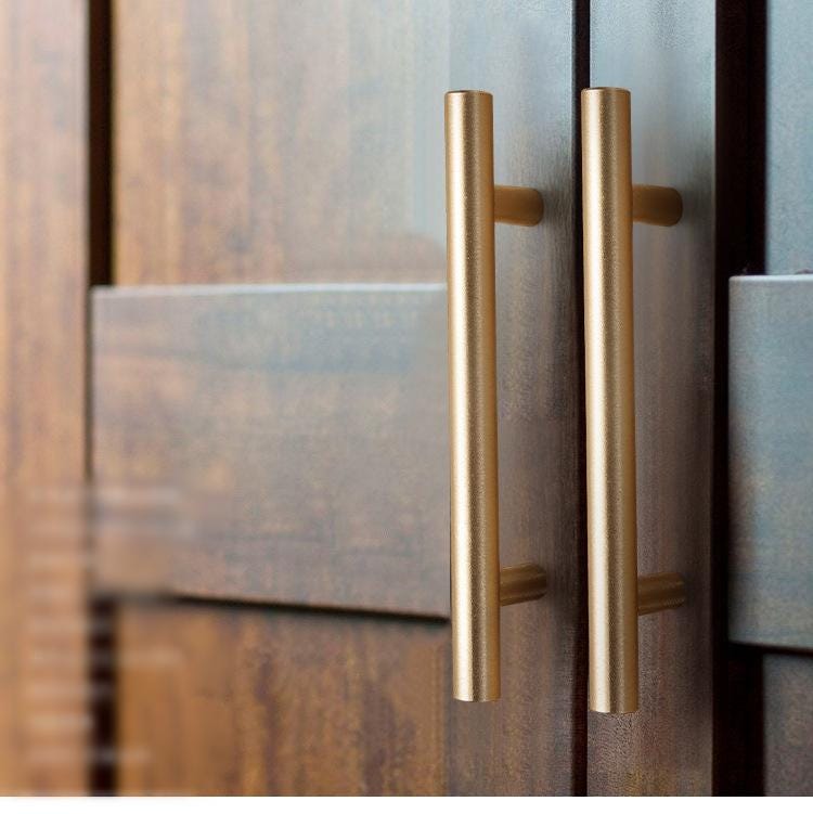 Modern Minimalist Metal Cabinet Handles Black Gold T Bar Drawer Pulls Scandinavian Kitchen Wardrobe Knobs Furniture Hardware Door Handles