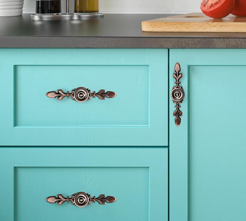 Antique Metal Cabinet Handles Vintage Drawer Pulls Art Deco Furniture Knobs Classic Wardrobe Handles Decorative Kitchen Door Hardware