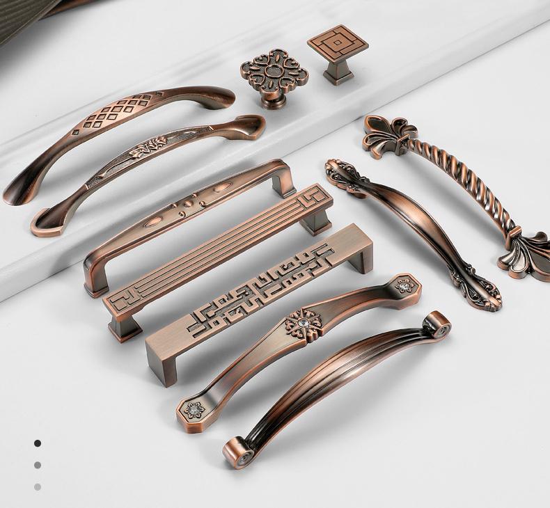 Antique Metal Cabinet Handles Vintage Drawer Pulls Art Deco Furniture Knobs Classic Wardrobe Handles Decorative Kitchen Door Hardware