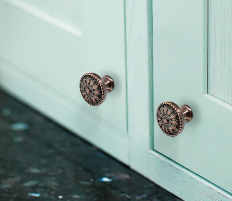 Alloy Geometric Cabinet Pulls & Knobs - Bronze Finish for Cabinets - #6 - 128mm / 1pc
