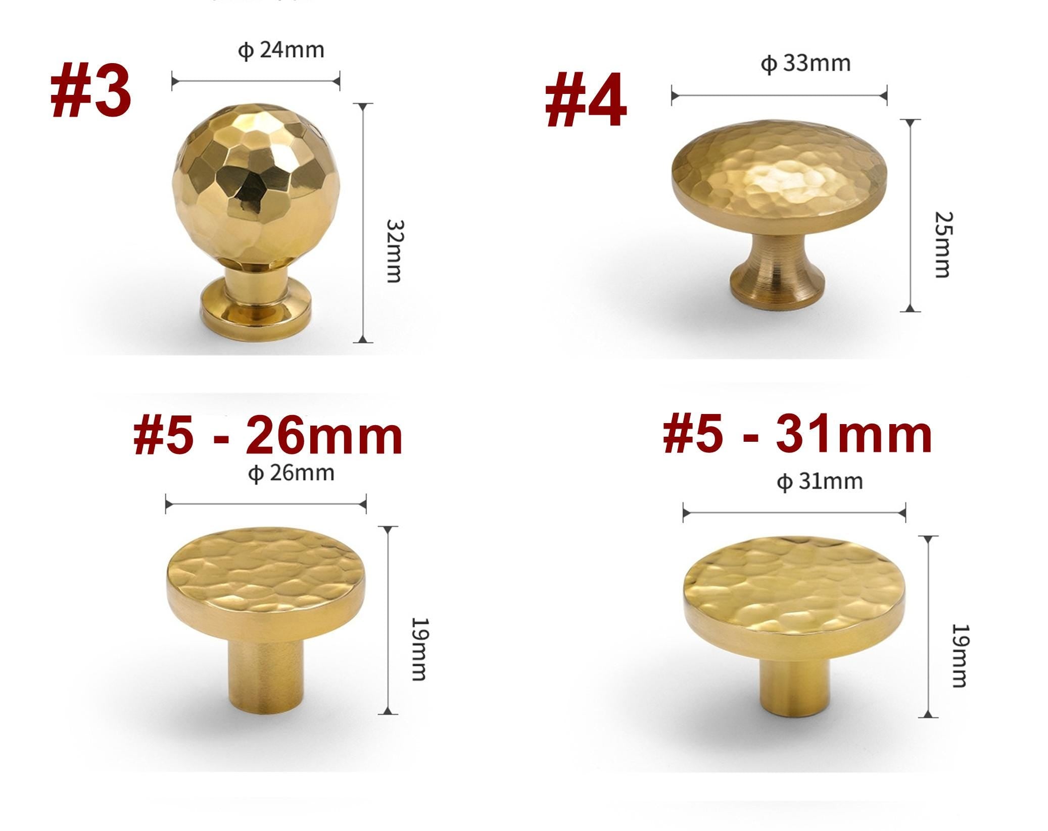 Solid Brass Round Cabinet Pulls & Knobs - Gold Finish for Cabinets - #1 - 33mm / 1pc