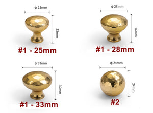 Solid Brass Round Cabinet Pulls & Knobs - Gold Finish for Cabinets - #1 - 28mm / 1pc