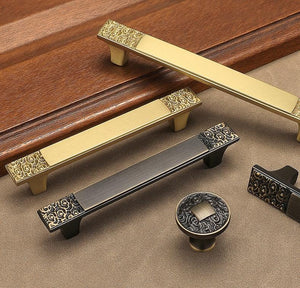 Solid Brass Round Cabinet Pulls & Knobs - Matte Gold Finish Hardware - 96mm - Coffee / 1pc