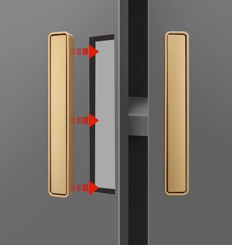 Modern Minimalist Rectangular Metal Cabinet Handles Matte Black Satin Gold Drawer Pulls Furniture Knobs Kitchen Wardrobe Door Hardware