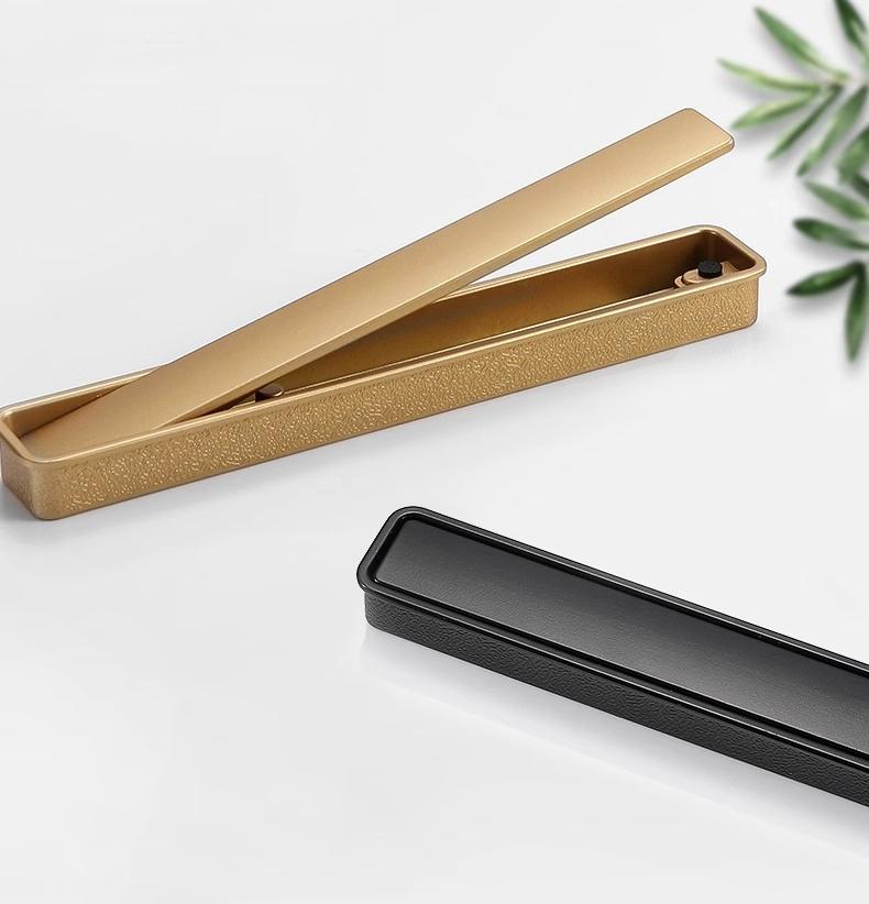 Modern Minimalist Rectangular Metal Cabinet Handles Matte Black Satin Gold Drawer Pulls Furniture Knobs Kitchen Wardrobe Door Hardware