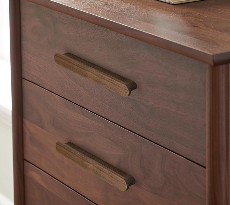Minimalist Wooden Metal Cabinet Handles Japandi Drawer Pulls Scandinavian Solid Wood Knobs for Kitchen Wardrobe Furniture Closet Drawers