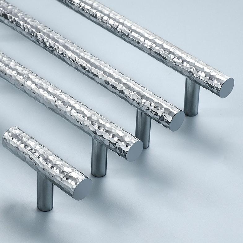 Modern Textured Chrome Solid Brass Cabinet Handles High Tech Drawer Pulls Minimalist Metal Knobs Kitchen Wardrobe Closet Furniture Drawers