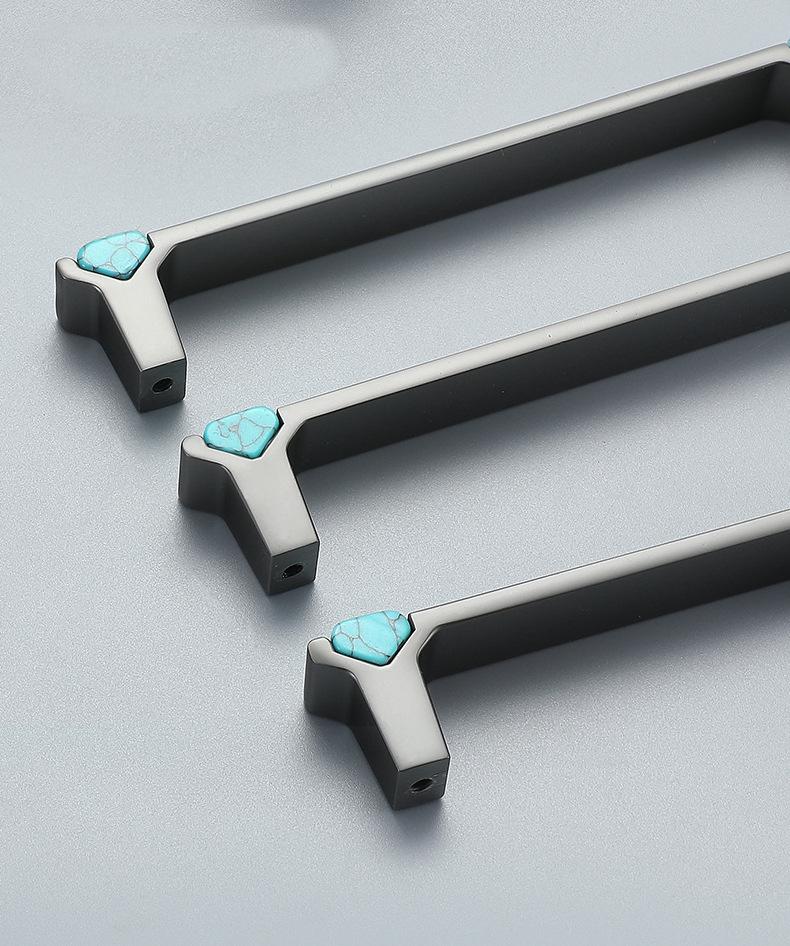 Modern Art Deco Drawer Pulls Minimalist Metal Cabinet Handles Industrial Kitchen Wardrobe Closet Dresser Knobs Turquoise Accent Furniture