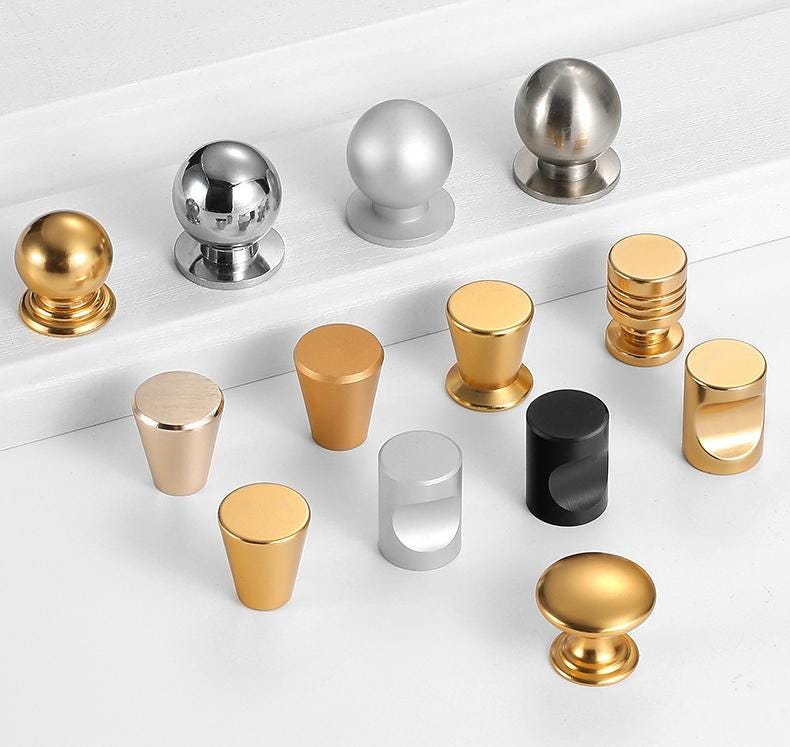Modern Minimalist Metal Cabinet Knobs Scandinavian Drawer Pulls High Tech Handles Wardrobe Kitchen Dresser Closet Furniture Hardware