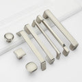 Modern Brushed Nickel Metal Cabinet Handles Minimalist Drawer Pulls Kitchen Wardrobe Dresser Furniture Hardware Sleek Satin Silver Knobs