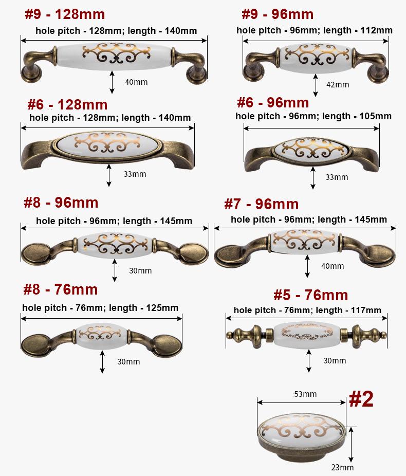 Ceramic Cabinet Pulls & Knobs - Antique Bronze Finish for Cabinets - #3 / 1pc