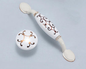 Ceramic Cabinet Pulls & Knobs - Antique Bronze Finish for Cabinets - #8 - 76mm / 1pc