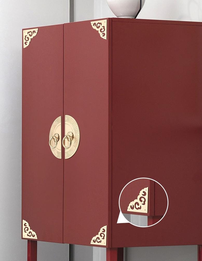 Oriental Chinese Style Gold Metal Cabinet Handles Pulls Vintage Decorative Furniture Knobs Wardrobe Drawer Door Dresser Cupboard Hardware