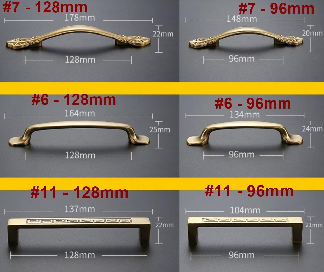 Solid Brass Floral Cabinet Pulls & Knobs - Gold Finish for Cabinets - #3 / 1pc
