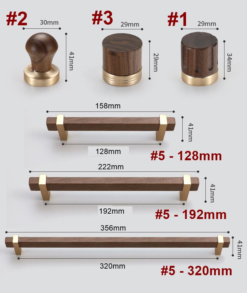 Modern Scandinavian Wood Metal Cabinet Handles Minimalist Drawer Knobs Furniture Pulls Kitchen Dresser Wardrobe Cupboard Contemporary