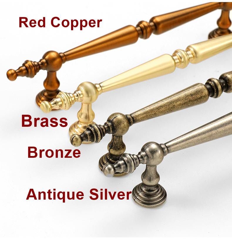Baroque Style Metal Cabinet Handles Vintage Drawer Knobs Classic Metal Pulls Dresser Kitchen Wardrobe Furniture Bronze Silver Gold Finishes