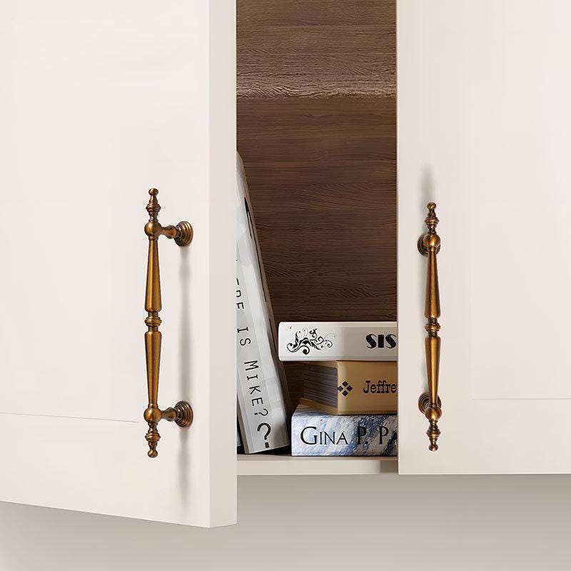 Baroque Style Metal Cabinet Handles Vintage Drawer Knobs Classic Metal Pulls Dresser Kitchen Wardrobe Furniture Bronze Silver Gold Finishes
