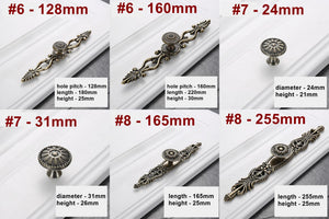 Alloy Ornate Cabinet Pulls & Knobs - Bronze Finish for Wardrobes - #2 / 1pc