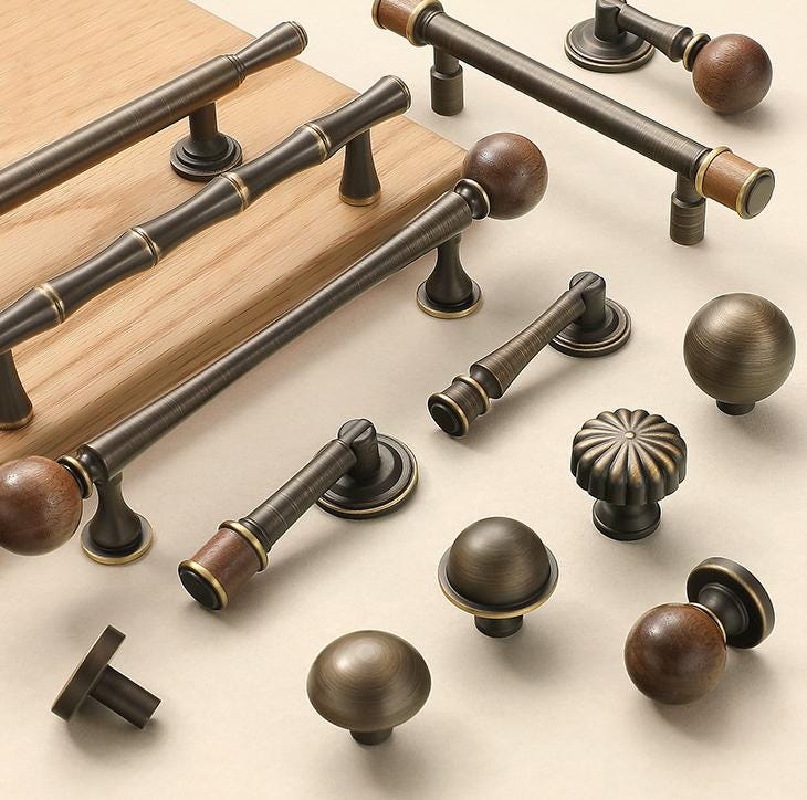 Antique Vintage Solid Brass Cabinet Knobs Classic Bronze Finish Drawers Cupboards Kitchen Furniture Wardrobe Doors Traditional Design