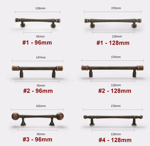 Solid Brass Wood Cabinet Pulls & Knobs - Vintage Furniture Hardware - #1 - 128mm / 1pc