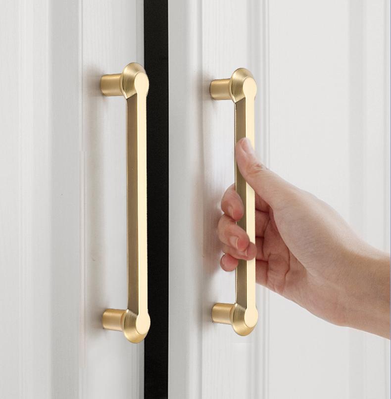 Modern Gold Metal Cabinet Handles Crystal Drawer Pulls Kitchen Wardrobe Cupboard Dresser Furniture Luxury Glam Style Polished Shiny Finish