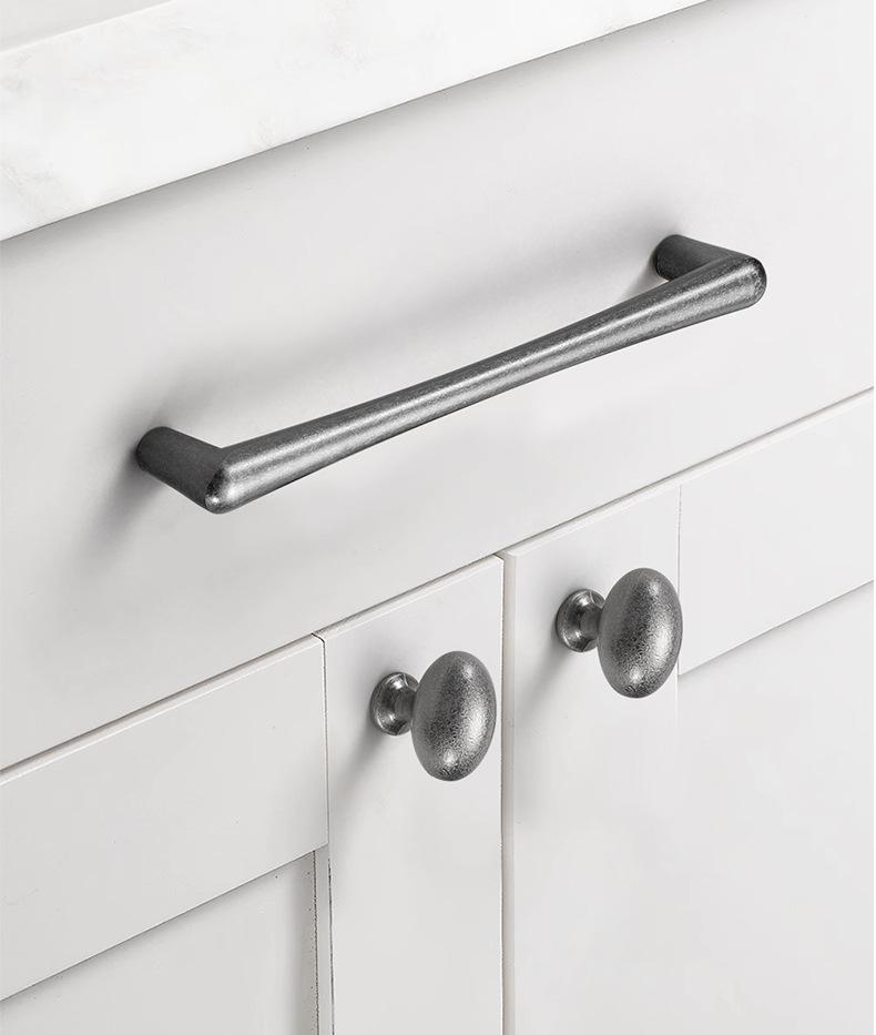 Alloy Vintage Cabinet Pulls & Knobs - Silver Finish for Wardrobes - #3 Ant.Silver 128mm / 1pc