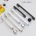 Alloy Minimalist Cabinet Pulls & Knobs - Chrome Finish for Cabinets - #1 Black / 1pc