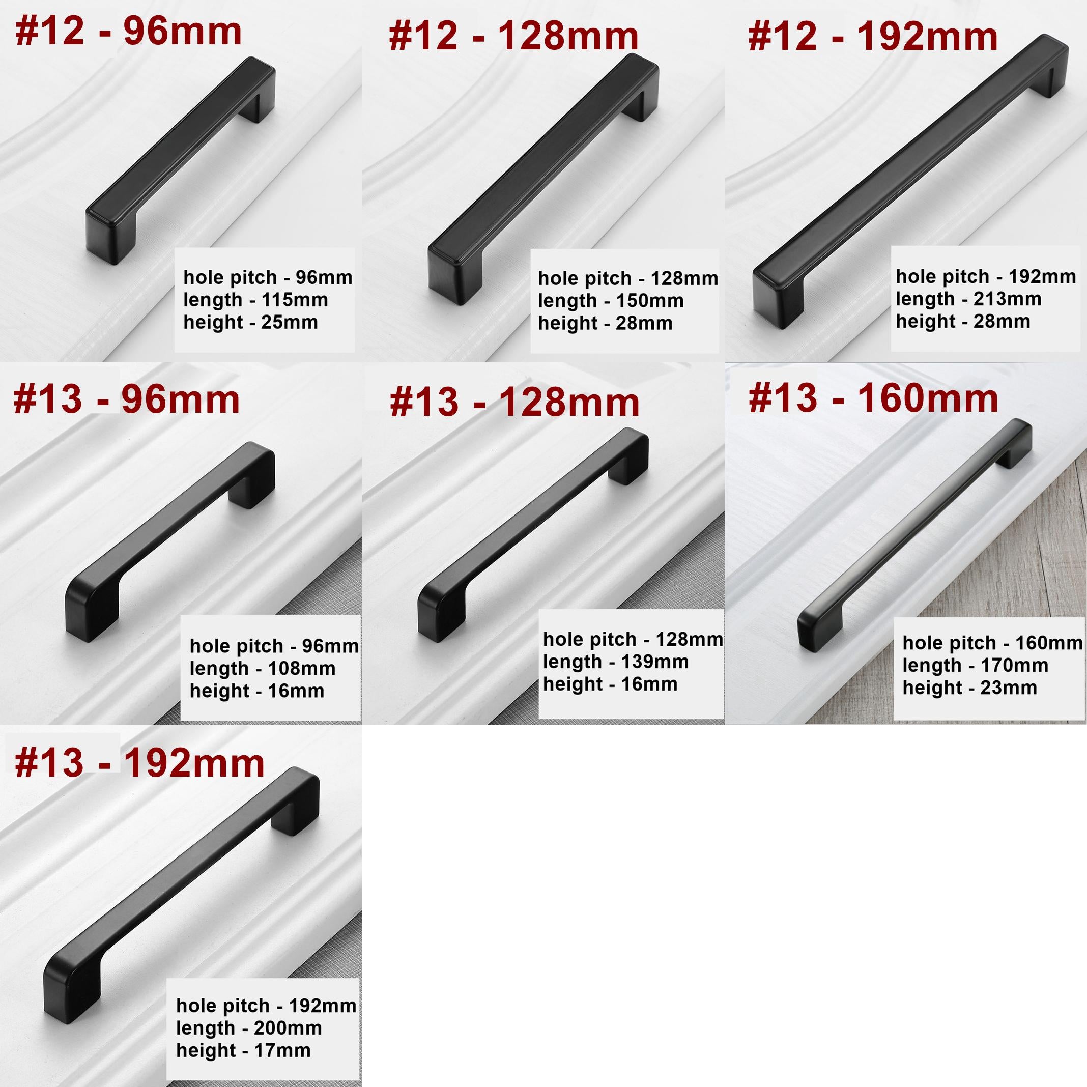 Elegant Matte Black Metal Cabinet Handles Knobs Drawers Wardrobes Cupboards Kitchen Cabinets Classic Transitional Styles Decorative Details