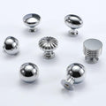 Chrome Solid Brass Cabinet Knobs Modern Mirror Polished Drawer Pulls Luxury Kitchens Bathrooms Dressers Furniture in Minimalist Art Deco